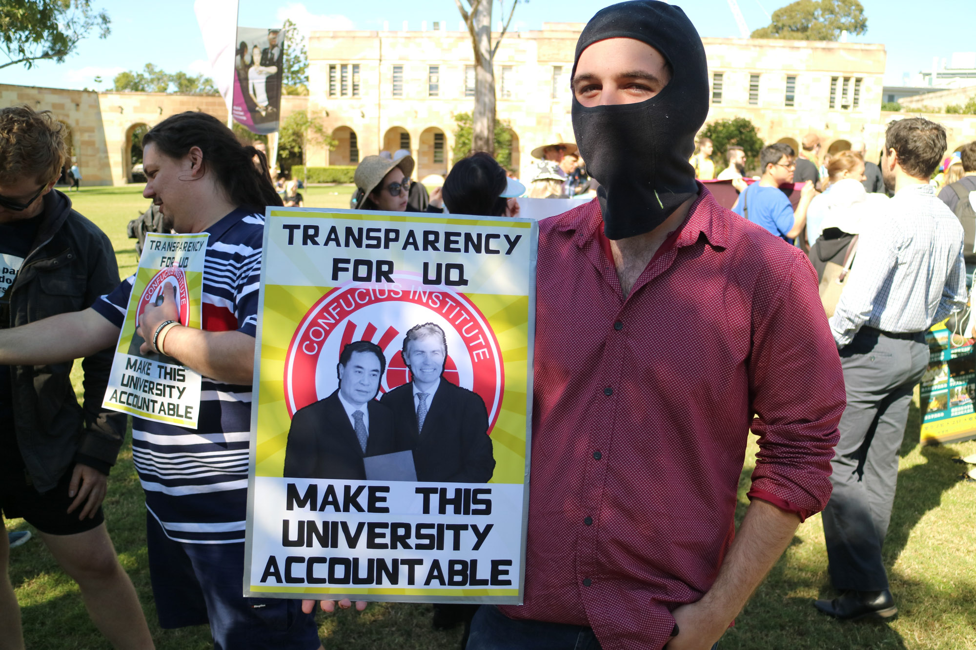 Protesting against The University of Queensland’s Confucius Institute