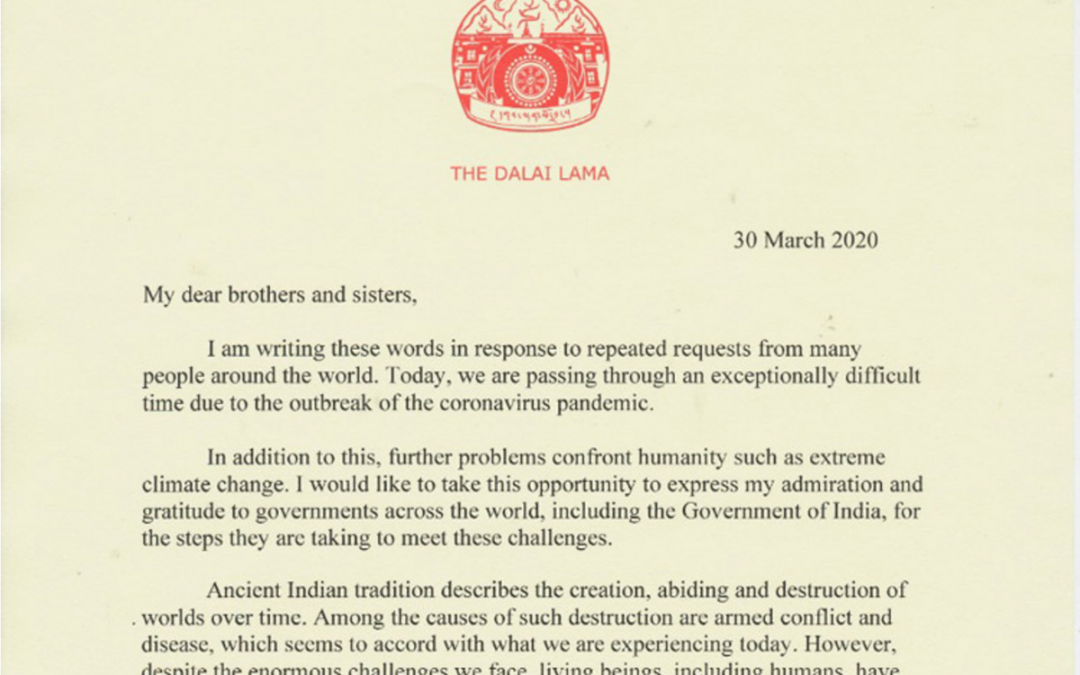 The Dalai Lama’s special message on coronavirus